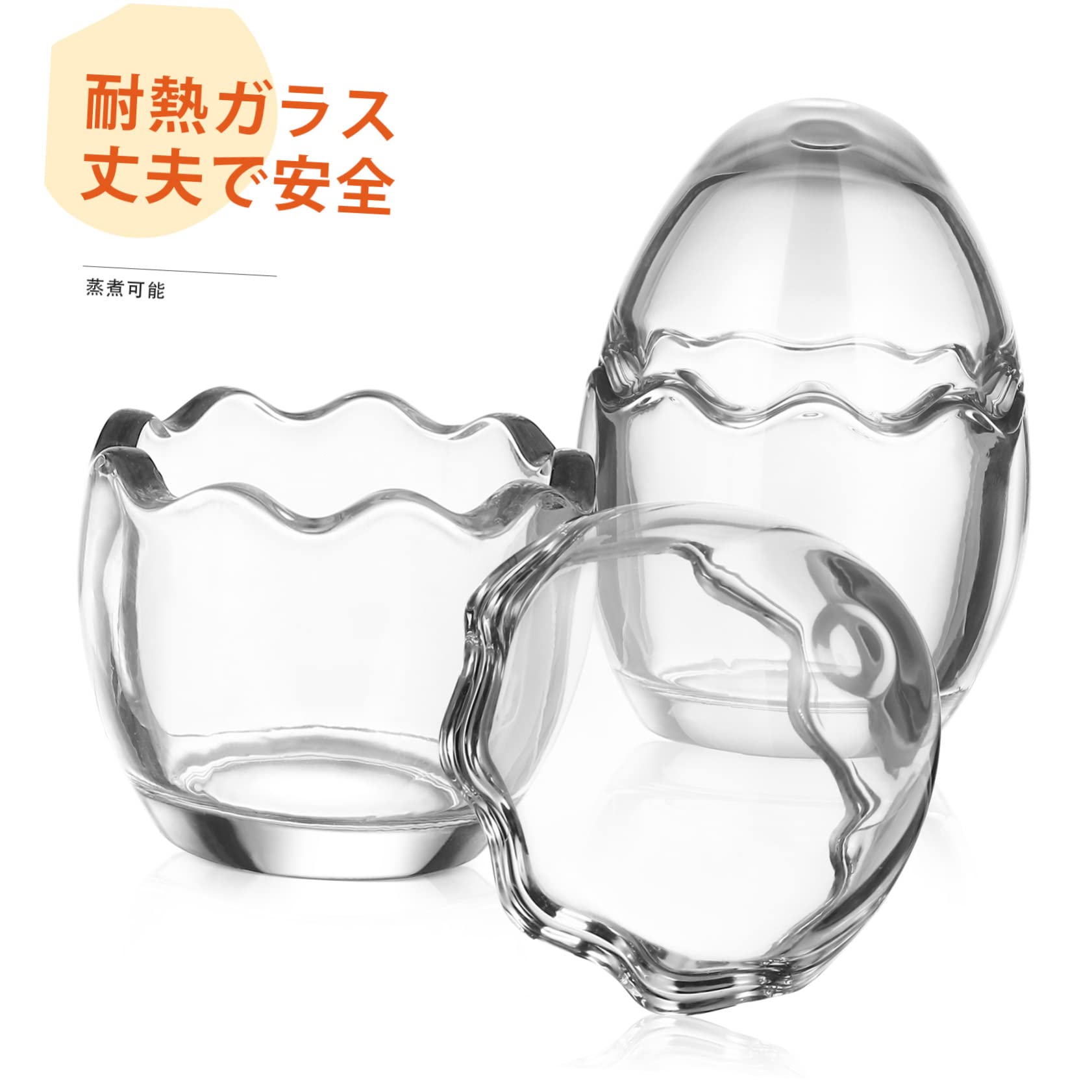 Luxshiny 4pezzi Tazze Da Budino in Vetro Pirottini Per Mousse Teglie Da Forno Forma Guscio d Per Feste e Preparazione Dolci