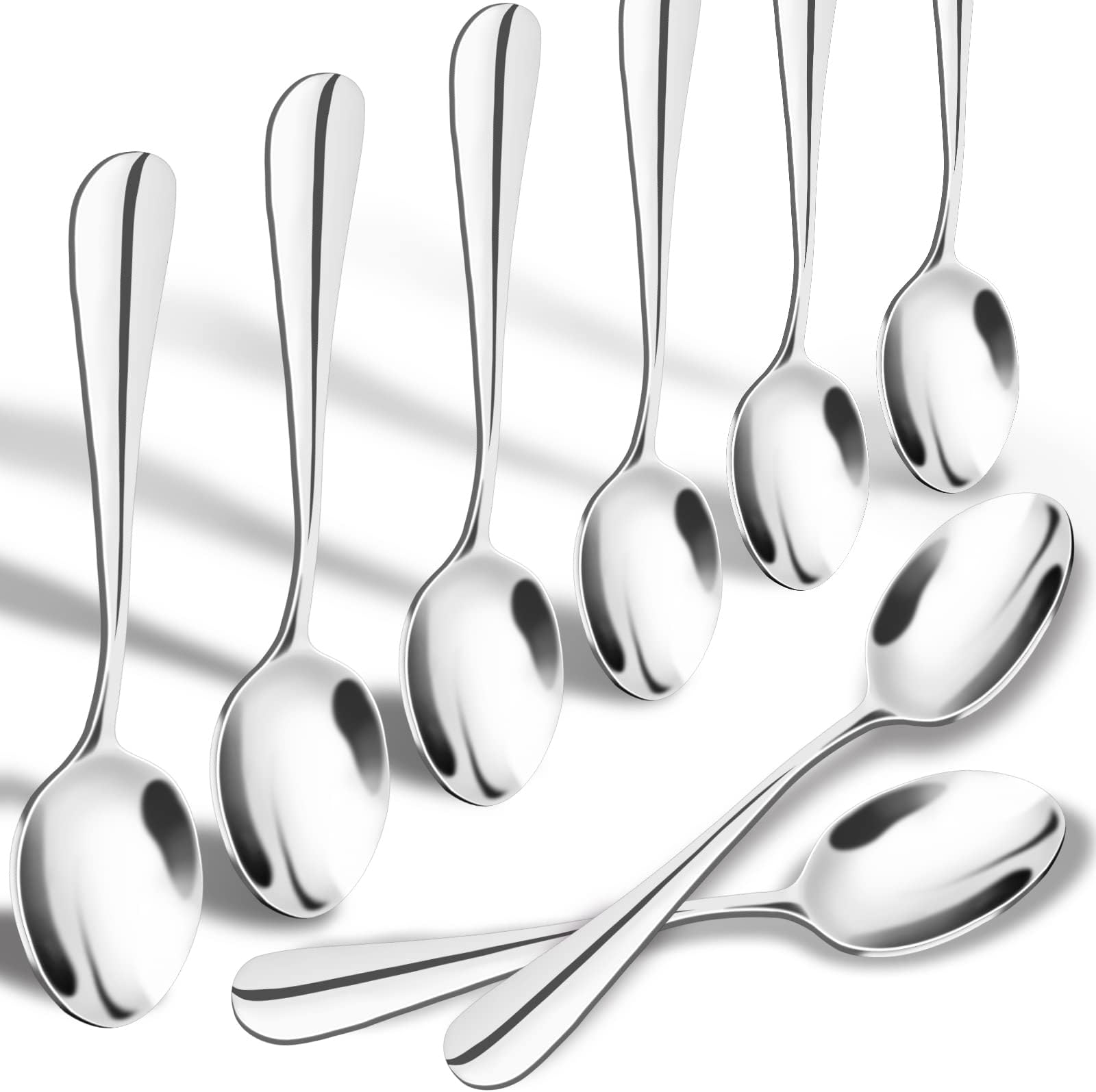 SONGZIMING Demitasse Espresso Spoons, Mini Coffee Spoon, 4.9 Inch Stainless Steel Small Spoons for Dessert, Tea,Set of 8