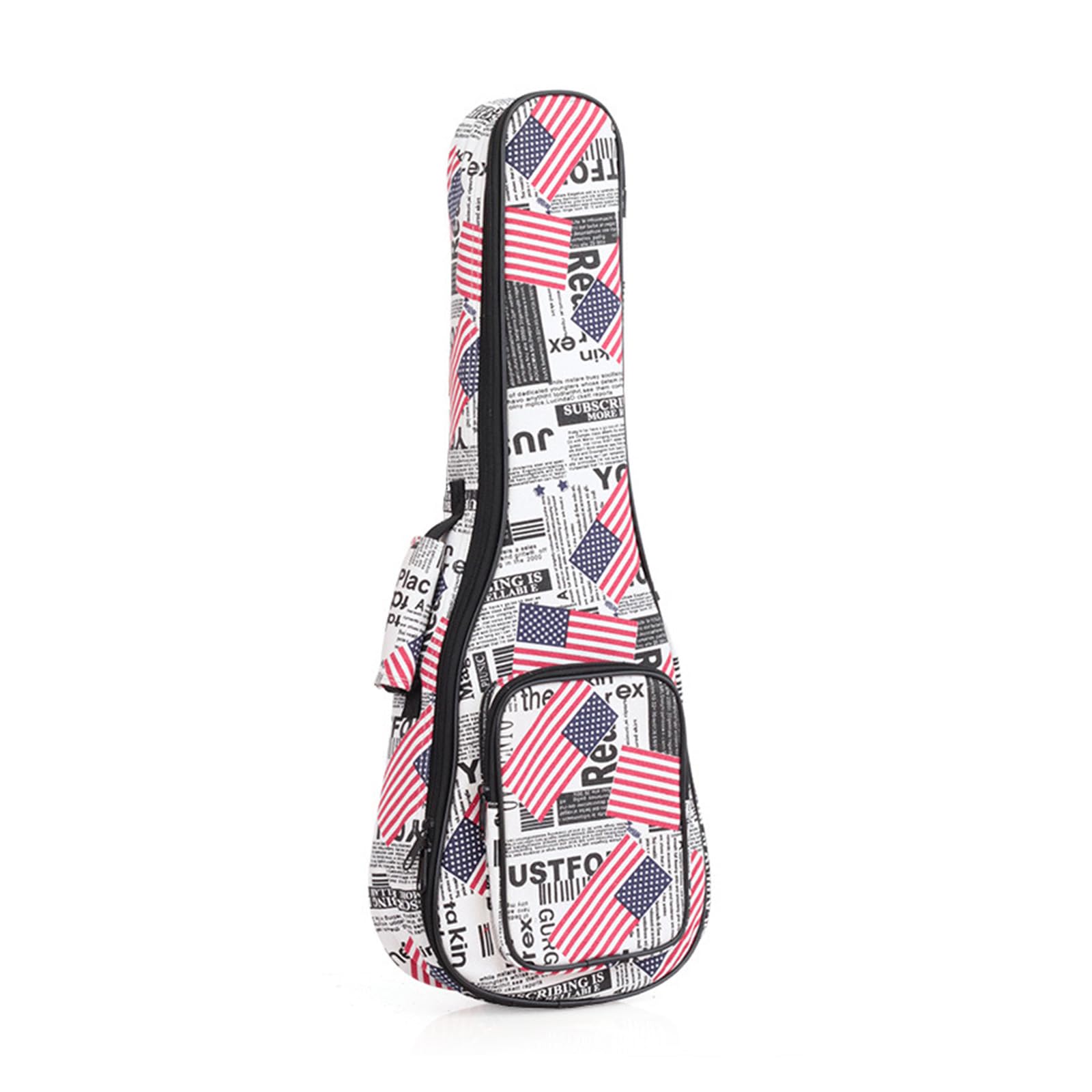 Country Flag - Custodia per ukulele con tracolla e manico per strumenti da 23 pollici, scomparto imbottito, tasche multiple