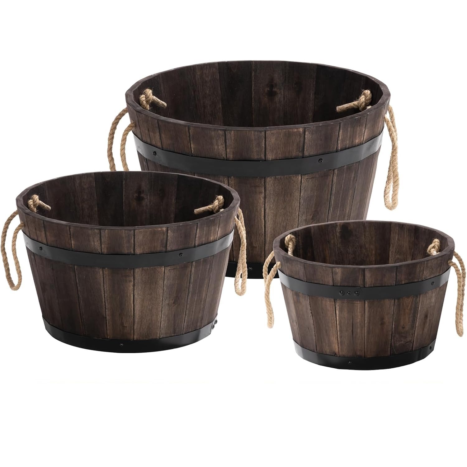 Jardinières en bois d'acacia avec drainage pour éviter le pourrissement des racines