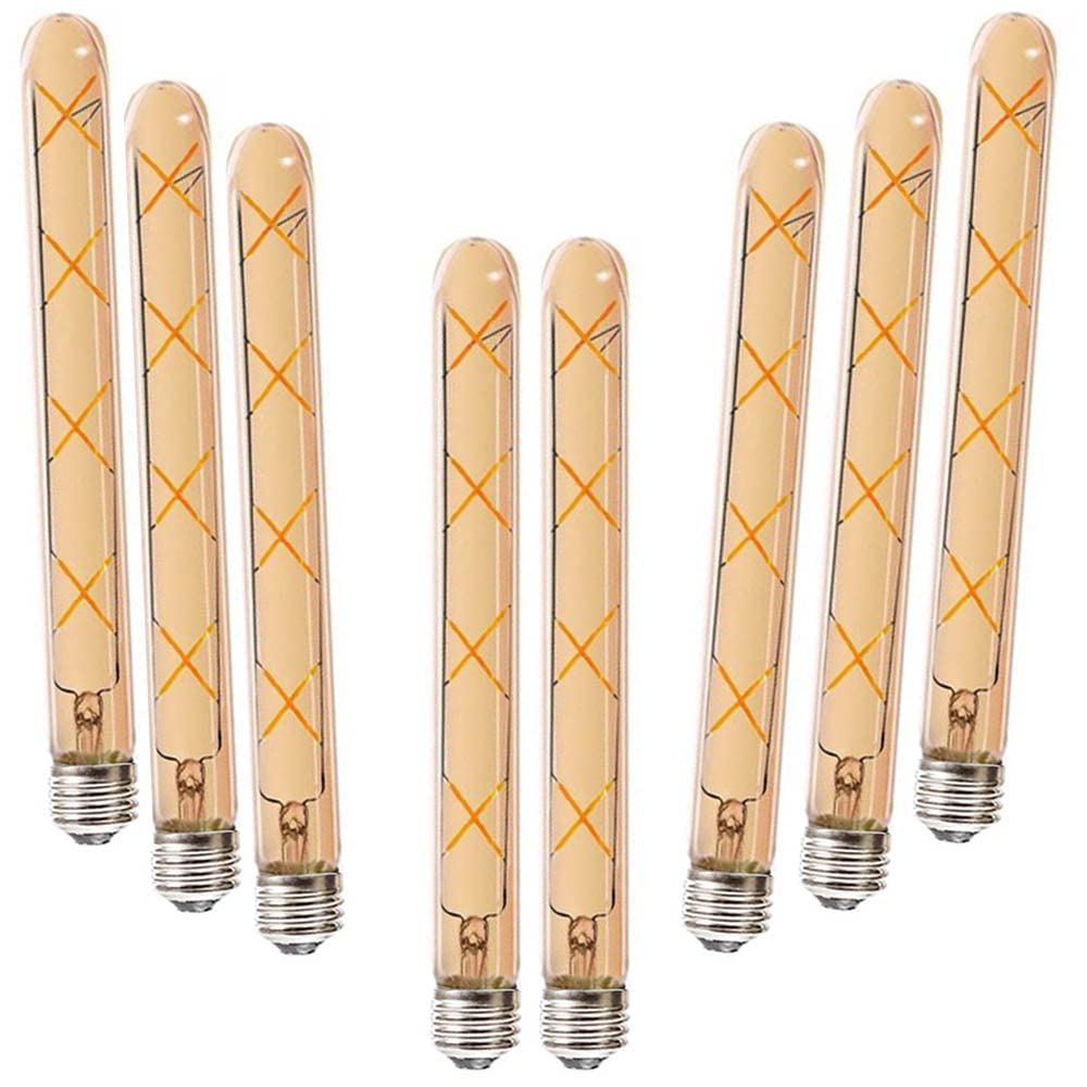 Bombilla LED de cristal ámbar vintage, 8 W, base E27, blanco cálido, 2700 K, no regulable, paquete de 8