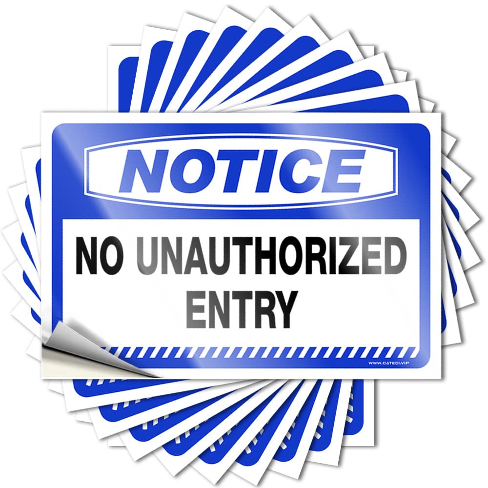 Decal Backyard Accessories Outdoor High Garage Notice No Unauthorized Entry - Scratch Resistant Stickers(12X18CM)