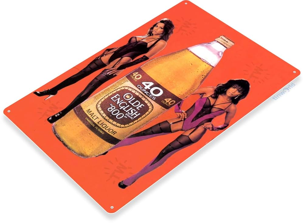 Amazon.com: Tinworld Tin Sign: Olde English Retro 40oz Bar