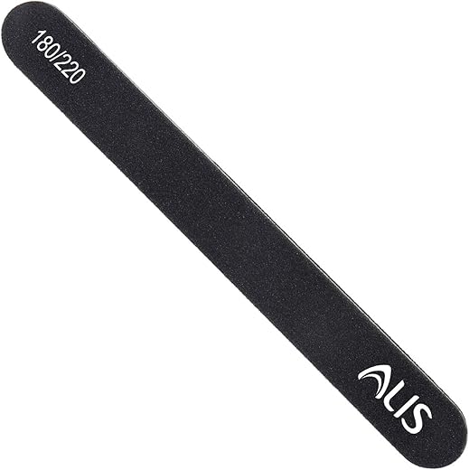 Alis Professional Nail Filer Double Sided 180/220 Grit for Nail File/Nail Buffing/Manicure Nail Art BL NF ST (1 Pieces Set)