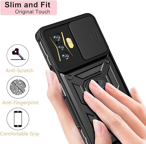 Miniatura 4 de Compatible con carcasa de soporte de juego Xiaomi Redmi K40, con cubierta de lente de cámara deslizante compatible con Xiaomi Poco F3 GT 5G