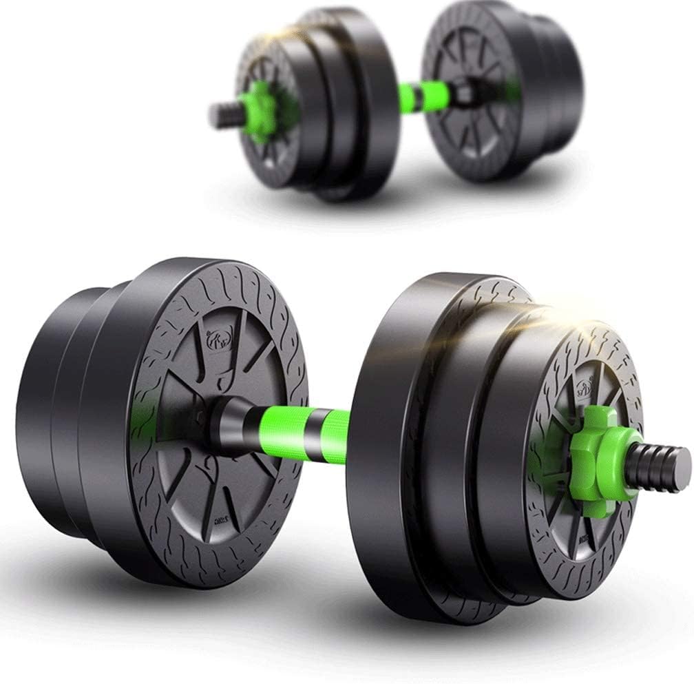 Regulowane hantle Zestaw hantli ciężarków Para Regulowane hantle do podnoszenia ciężarów Sztanga sztang i Siłownia Fitness(10kg(5kg*2))