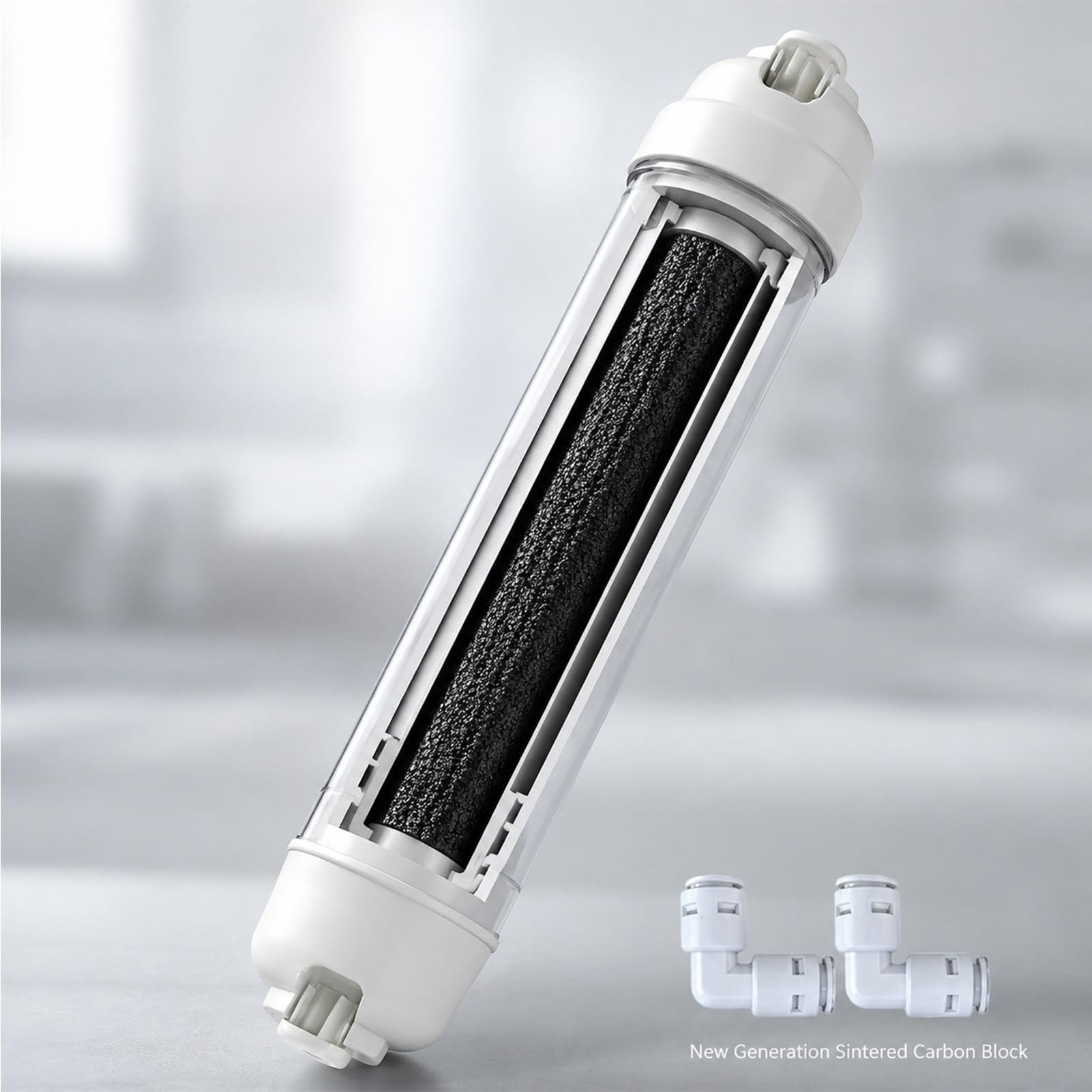 Lot De 4 Filtres À Eau À Charbon Actif Intégré T33 Pour Réfrigérateur/machine À Glaçons Avec Raccord Rapide, Adapté Aux Tuyaux D'eau De 1/4 Pouce