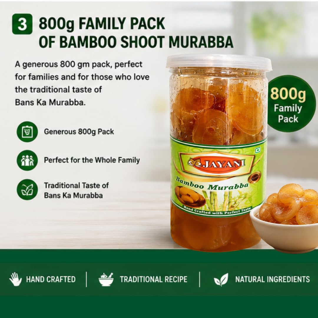 Jayani Homemade Bamboo Murabba with Natural Honey Helps Increasing Height Growth |Rich in nutrients| Boost Digestive Health|Bans Ka Murabba 800 gm Pack | Bamboo Shoots Murabba Good for Health 3