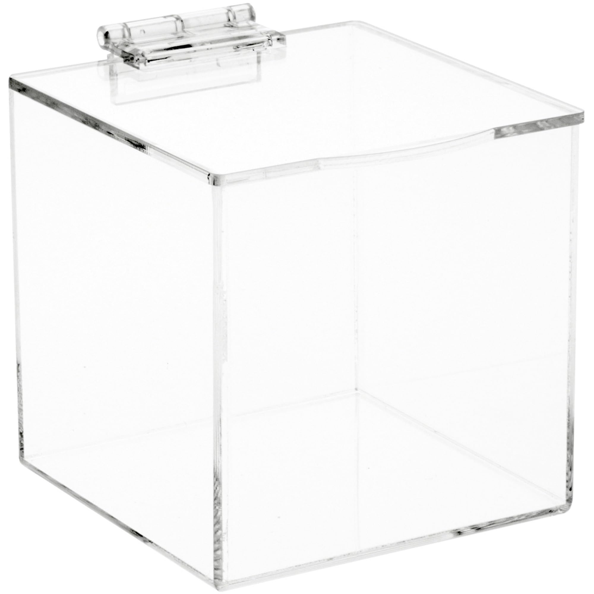 Plymor Clear Acrylic Display Case Box with Hinged Lid, 4