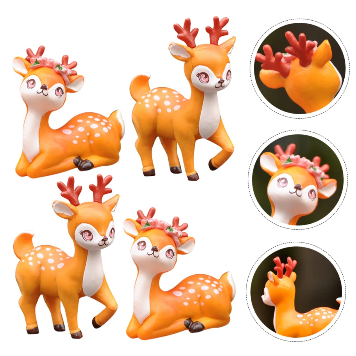 ULTECHNOVO 20stücke Cartoon REH Figuren Resin Tier Dekoration Für Schreibtisch Garten Und Party Niedliche REH Ornamente Für Kreative Innenraumgestaltung