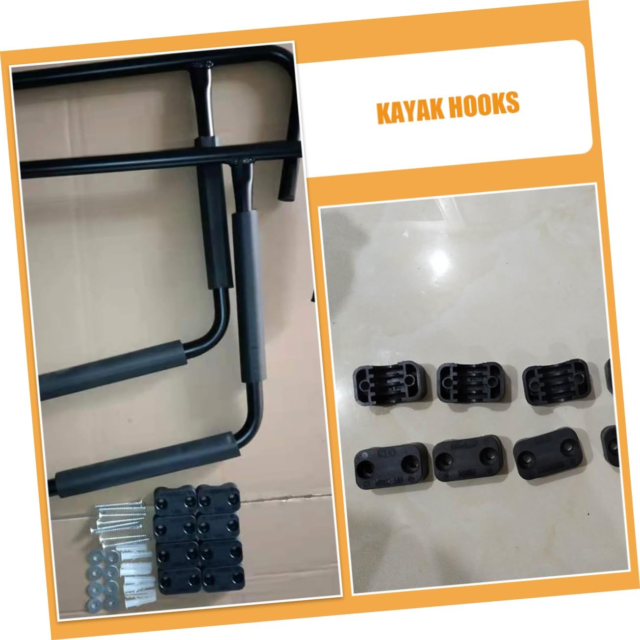 2pcs Kayak Surfboard Wall Mount Rack Heavy Duty Metal Storage Hooks for Use Space Saving Hangers for Kayaks Canoes Bikes Tools Easy Installation with Mounting Brackets