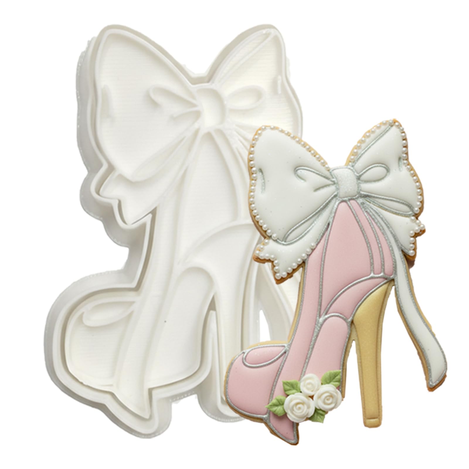 Flycalf Princess Cookie Cutters Biscuit Cutter Baking with 3D Stamper Biscuit Lock PLA Accessories Cutter Molds Gifts Decorative Party 3.5" Kitchen Cake Supplies