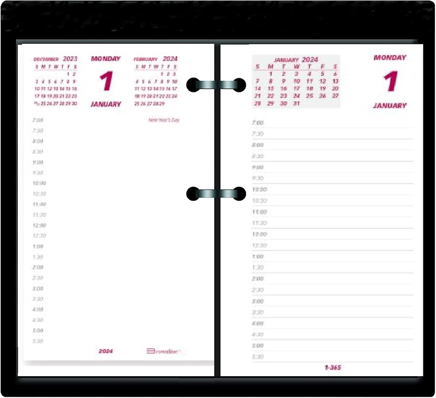 2020 Daily Calendar Set, Includes Daily Refill and Base (Black Plastic Calendar Holder with Metal Clips), Daily Does Replacement for E717-50 and E17-00