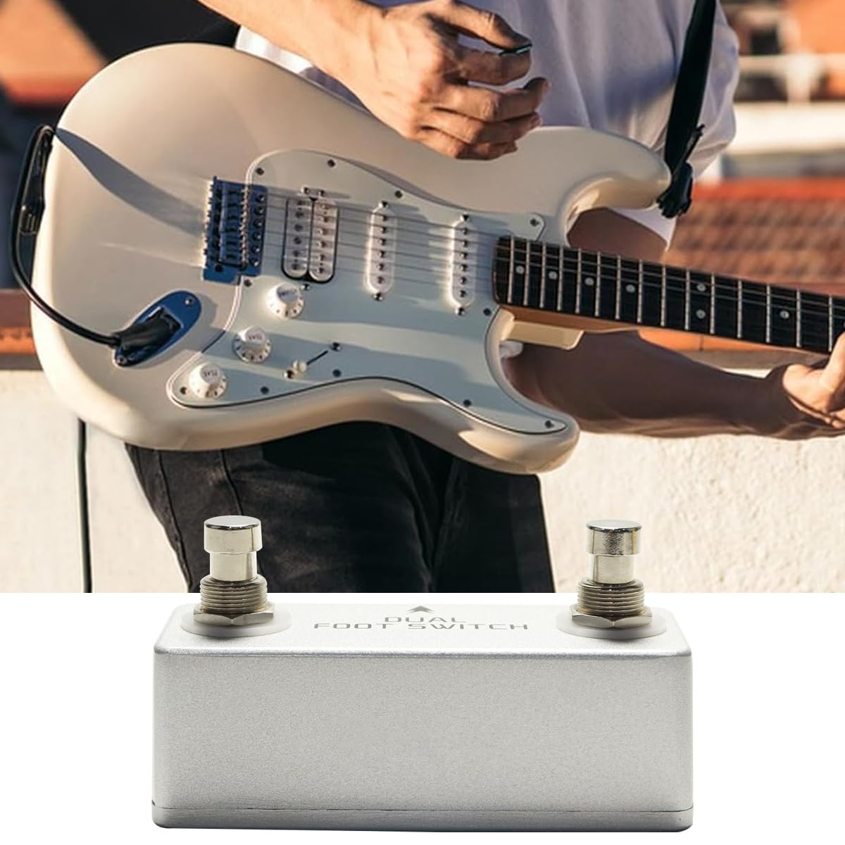 Doppeltes Fußschalterpedal Für Gitarreneffekte, Doppelter Rastfußschalter, Mini-Instrument-Audiokanal-Auswahlschalter