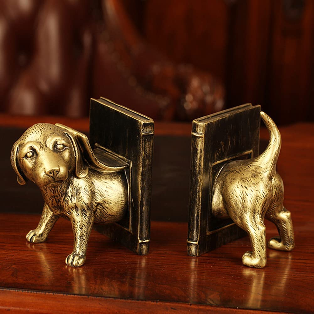 Fermalibri a forma di cane bassotto, stile europeo, retrò, fermalibri per scaffali fermalibri per libri pesanti, decorazione per la casa