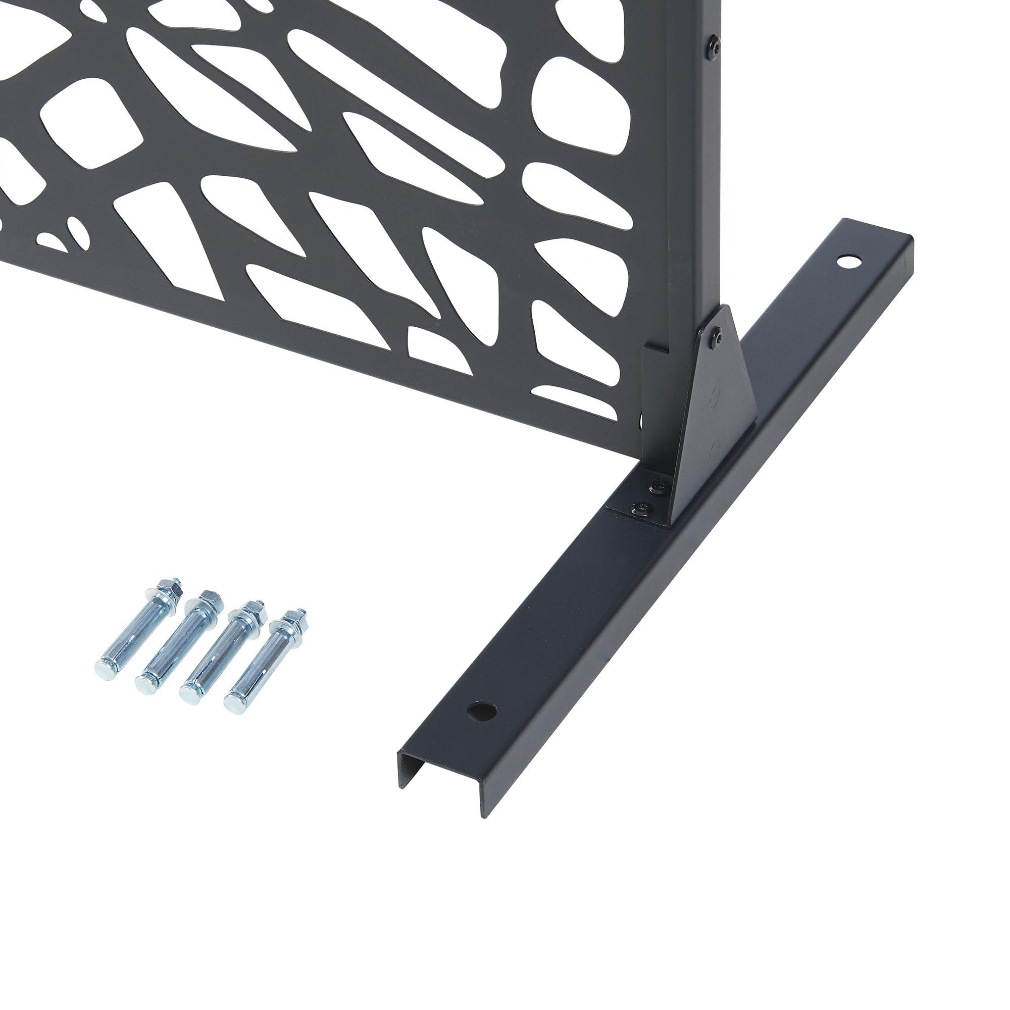 casa.pro Pannello Divisorio per Spazi Interni Schermatura Decorativa con Struttura Traforata Schermo Divisore in Acciaio 200 x 100 cm Nero