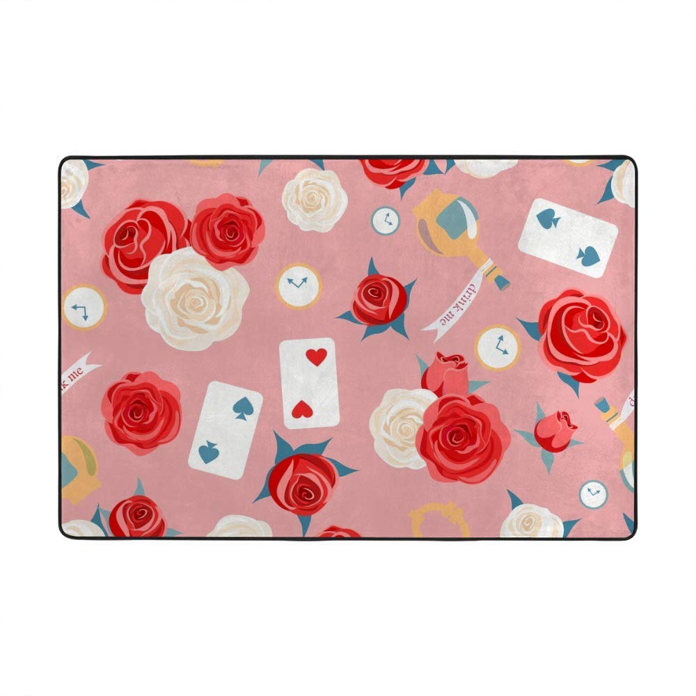 Tapis mignon antidérapant velours corail Alice pays des merveilles