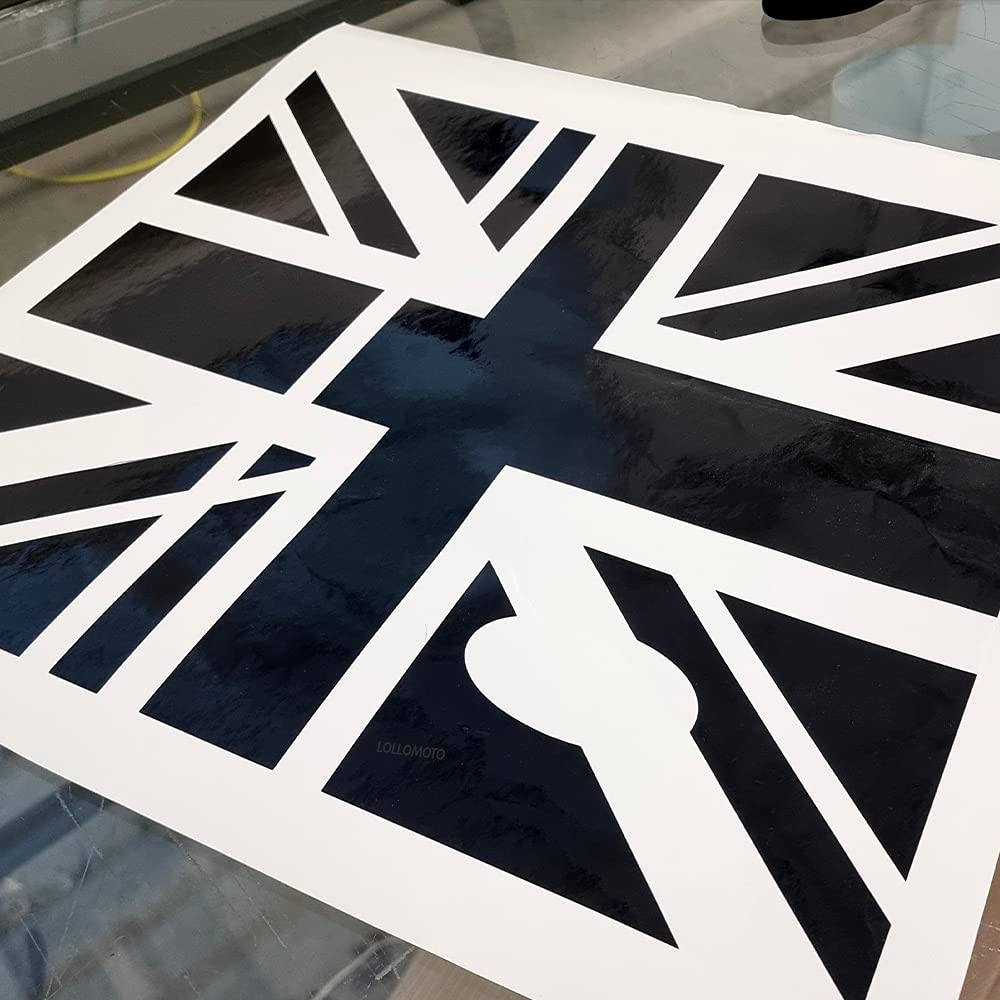 2x Adesivi Montanti BANDIERA INGLESE Ricambio Compatibile con Land Rover DEFENDER 5pt dal 2020 al 2024 Stickers Accessori Auto Pellicole LOLLOMOTO (Nero Lucido)