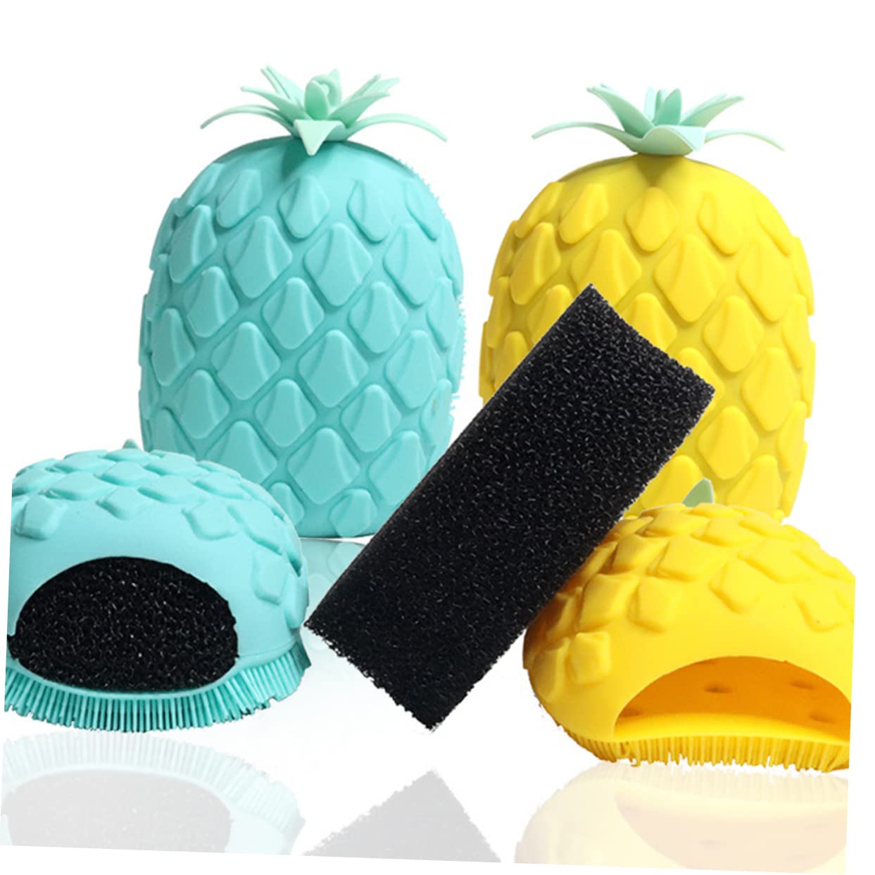 Didiseaon 3piezas Cepillo De Forma De Piña Exfoliador y Masajeador De Espalda Para Azul