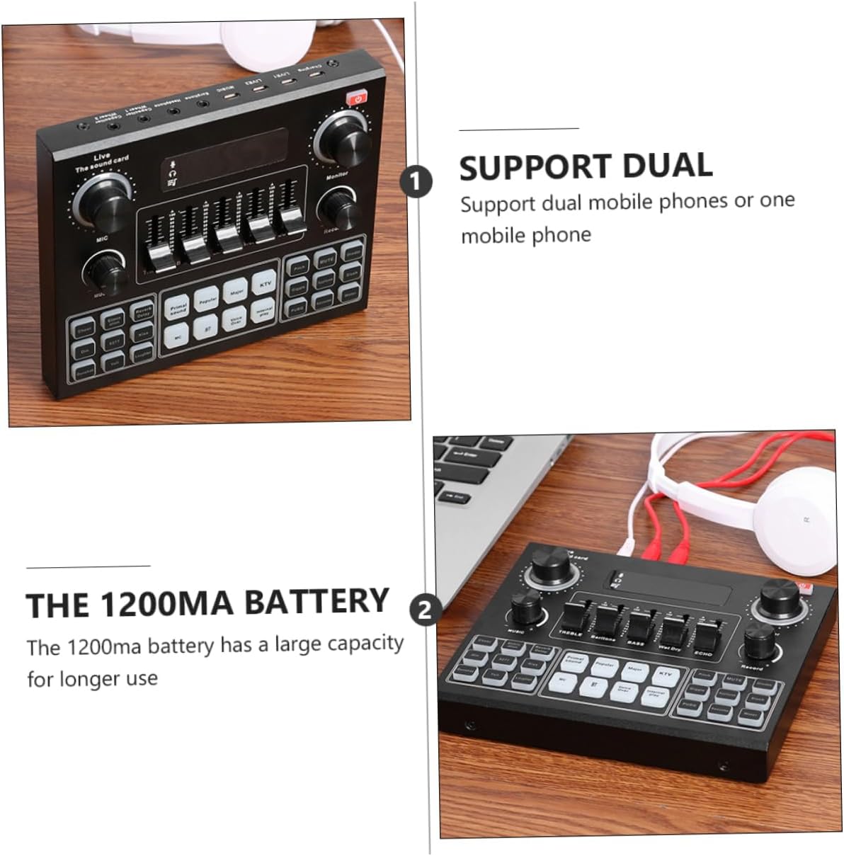 Portable Voice Disguiser Sound Card with Effects Live Streaming Tool for Computer and Mobile Dsp Chip for Sound Quality