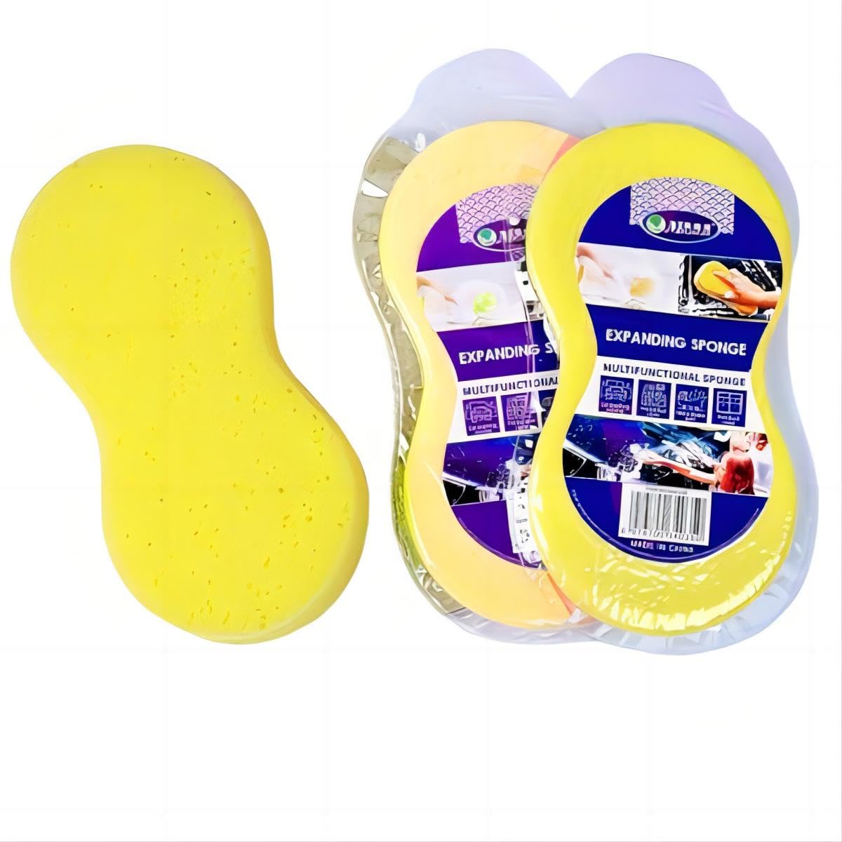 Lzgope Yellow Large Car Cleaning Sponge-Jumbo Sponge 3 Pack Of Car Sponges