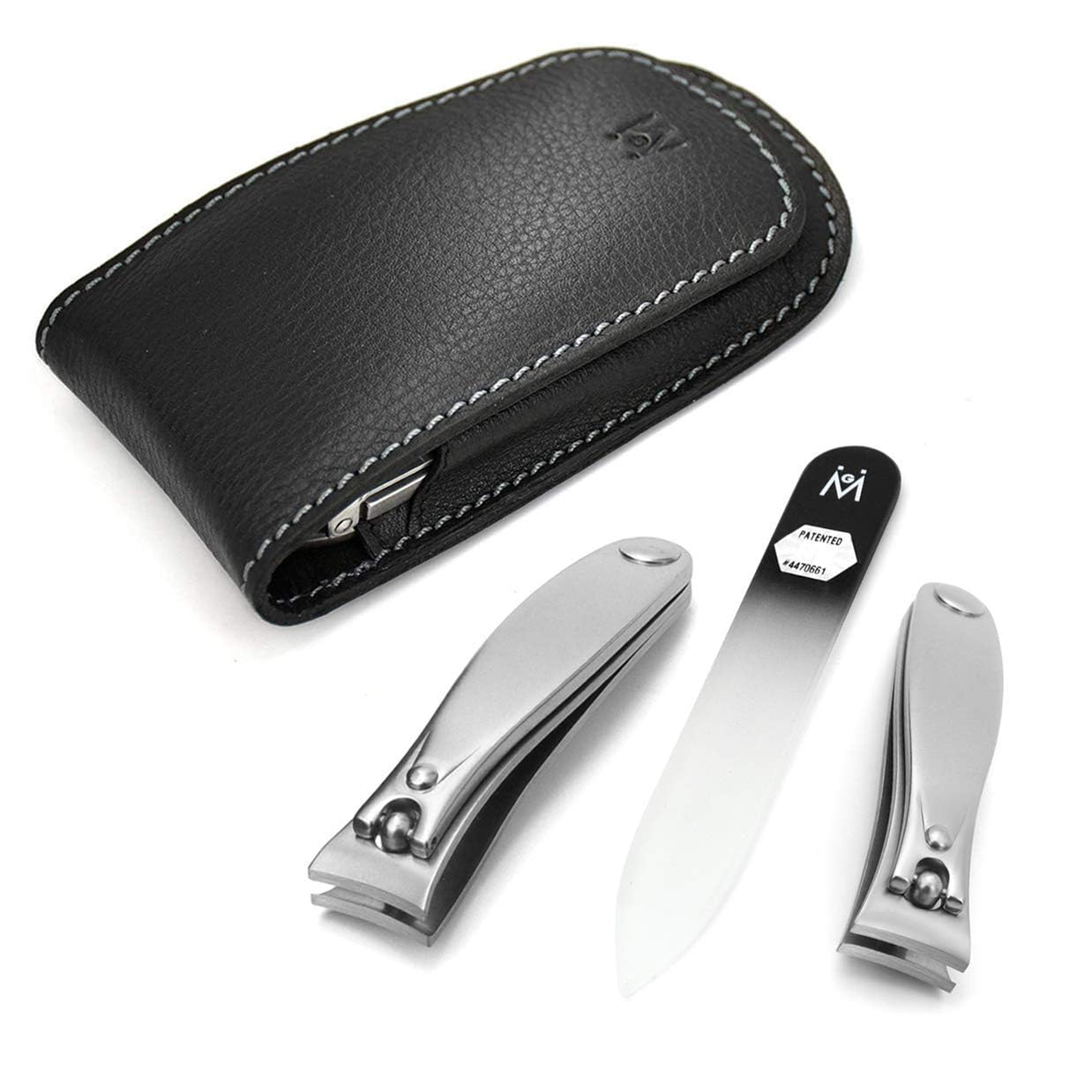 German 3pcs FINOX surgical stainless steel clippers pocket manicure set in magnetic leather case, GERmanikure Solingen-image-14