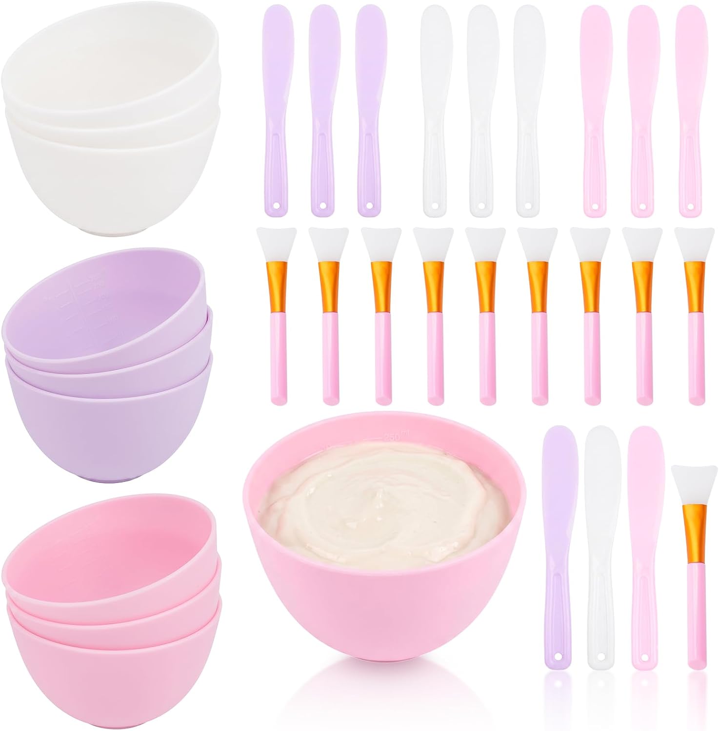 9 Set Silicone Facial Mask Mixing Bowls With Spatula for Women
