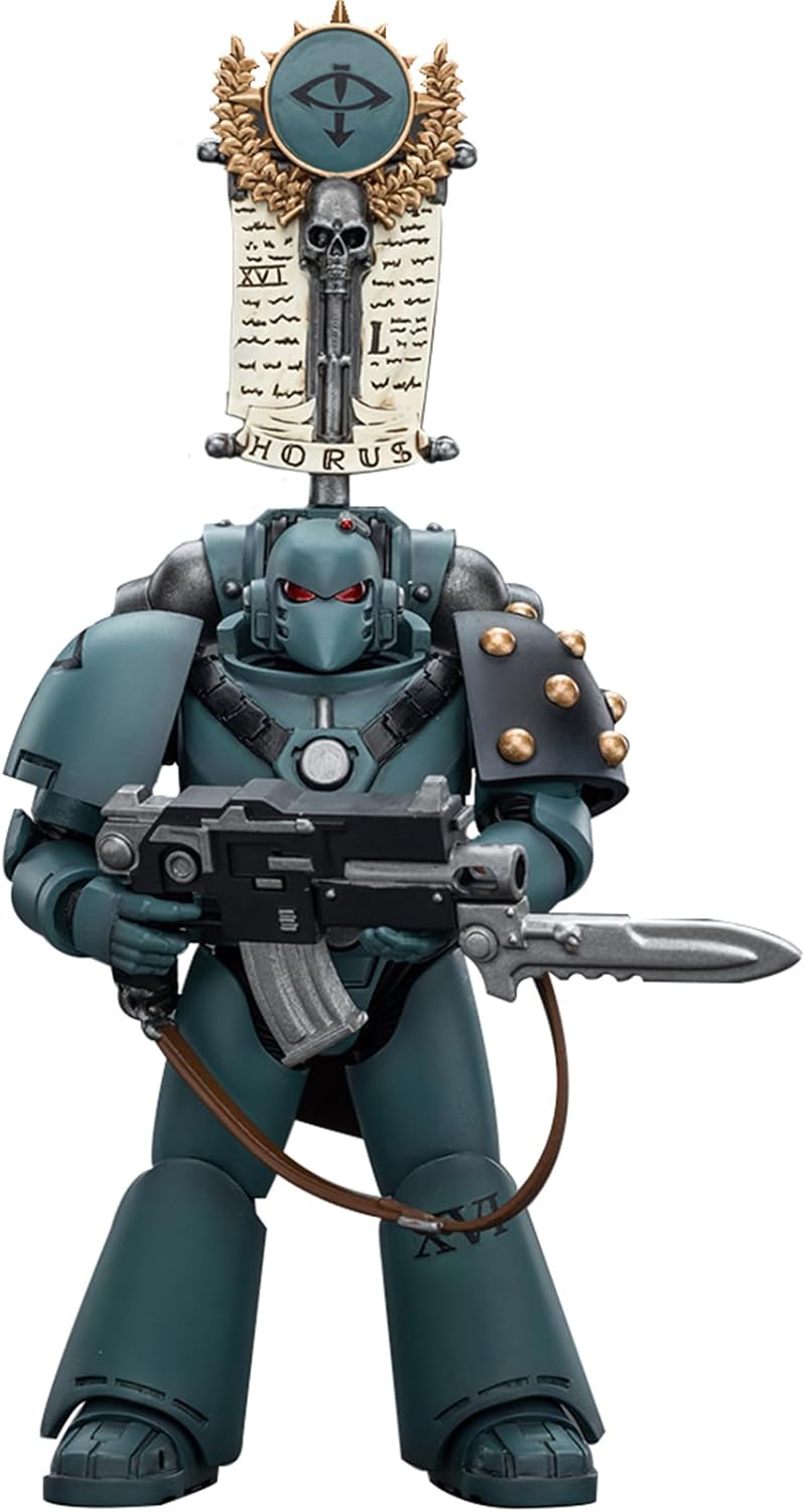 JOYTOY Warhammer 40K The Horus Heresy, JT9480 Sons of Horus MKVI Tactical Squad Legionary with Legion Vexilla 1/18 Action Figures
