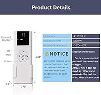 Vista 3 de AC114-02-Control inalámbrico, controlador de persianas de 2 canales para persianas y persianas motorizadas