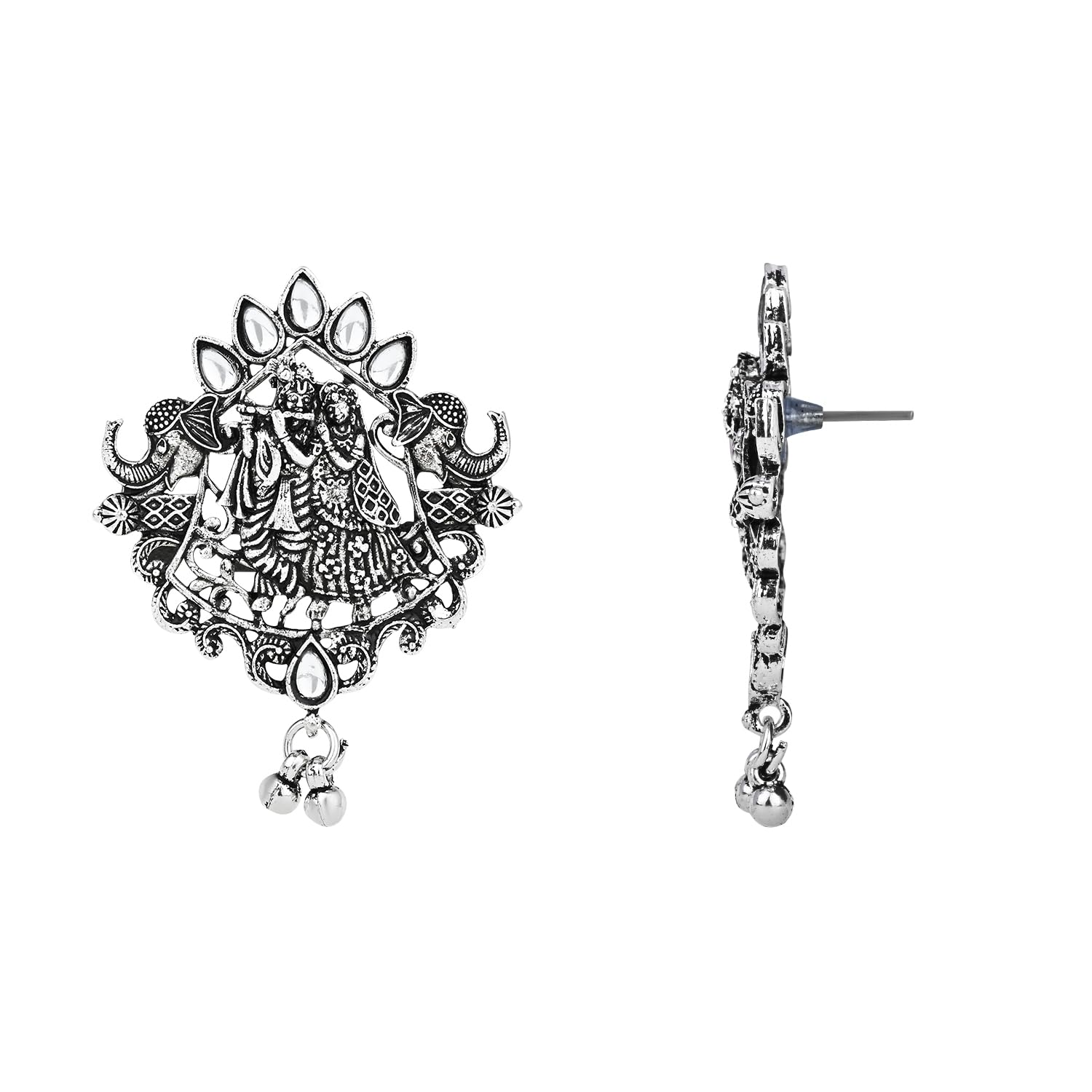 Ethnic Oxidised Radha Krishna Necklace Set