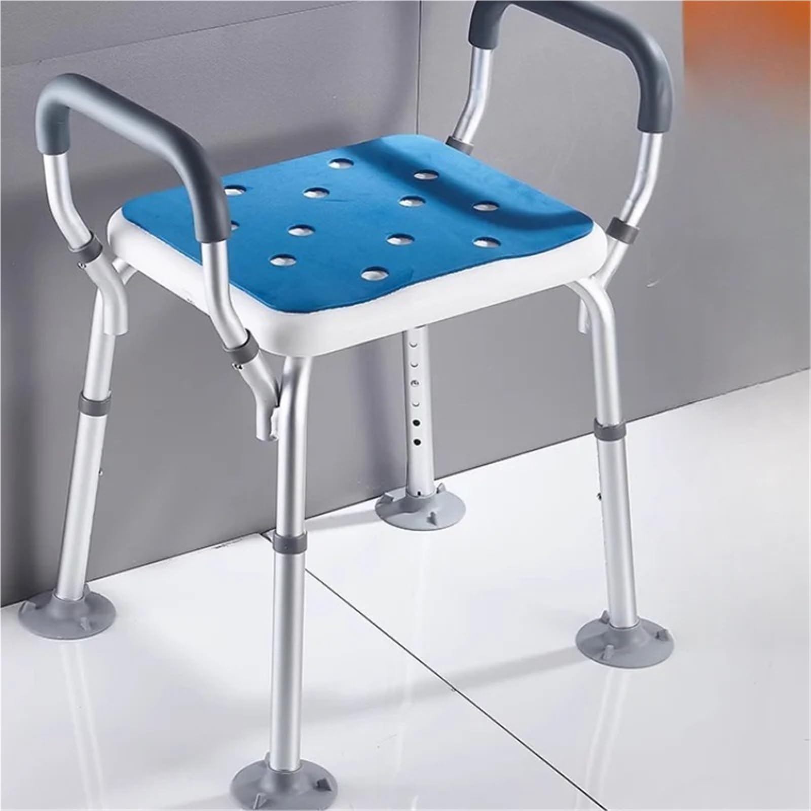 Barras de Apoyo para baños Barras de Apoyo para Ducha de Seguridad para Personas Mayores, artículos de Acero Inoxidable, Piezas de Inodoro, manijas de baño(Blue A)