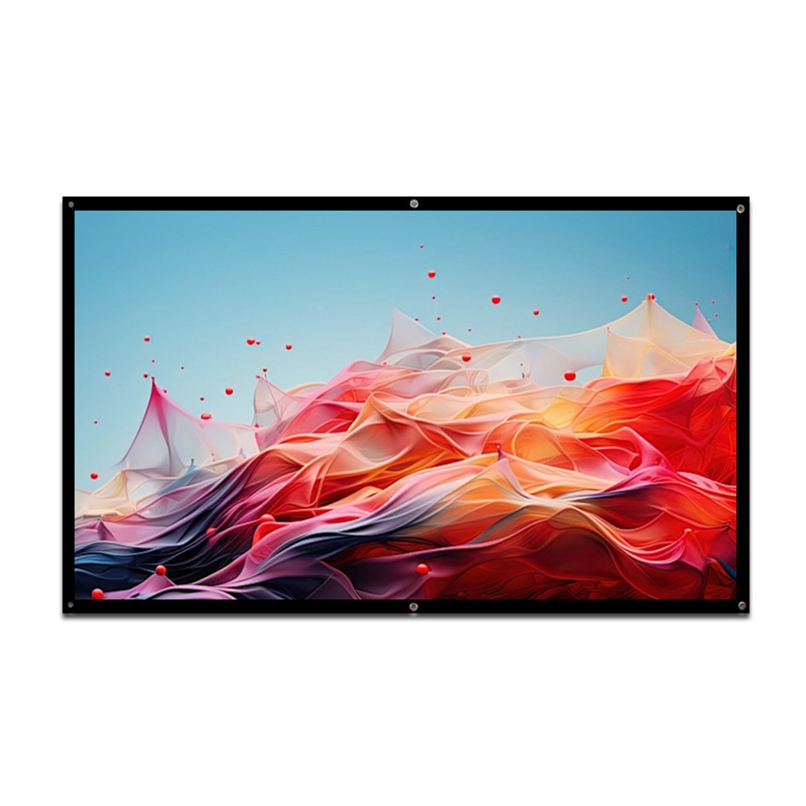 Generico Schermo per Proiettore Portatile, Schermo di Proiezione Antipiega HD 16:9 per Interno ed Esterno, Ufficio, Scuola, Facile da Arrotolare(120inch)