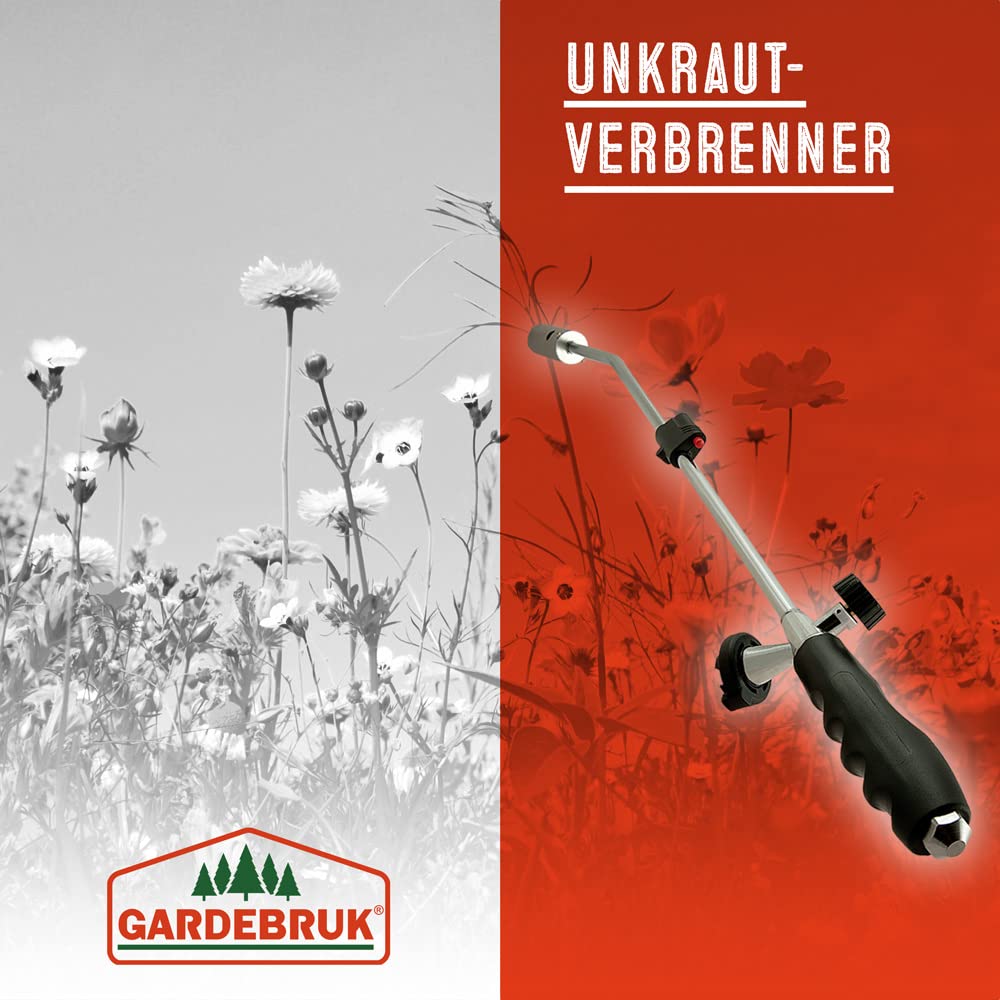 DEUBA® Unkrautbrenner inkl. 4 Butangaskartuschen Bajonettanschluss Piezo Zündung Unkrautvernichter Brenner Abflammgerät