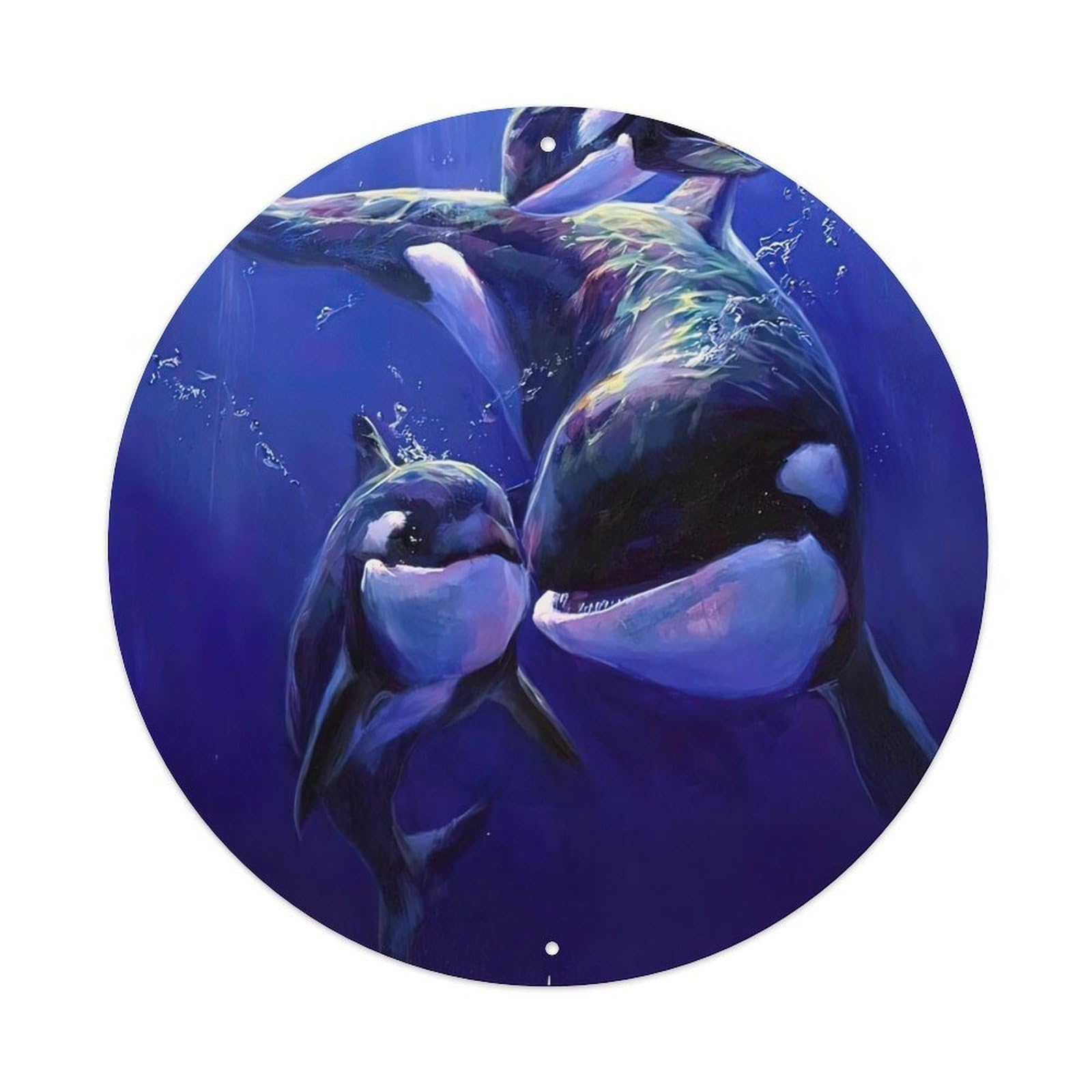 Marine Mammal Poster Killer Whale Hunting Metal Tin Sign
