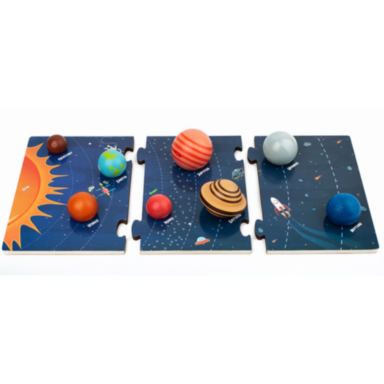 Colcolo Puzzle in Legno del Complesso Planetario Solare Educativo Gioco Didattico di in Legno Senza Schermo per Apprendimento Genitore-Figlio