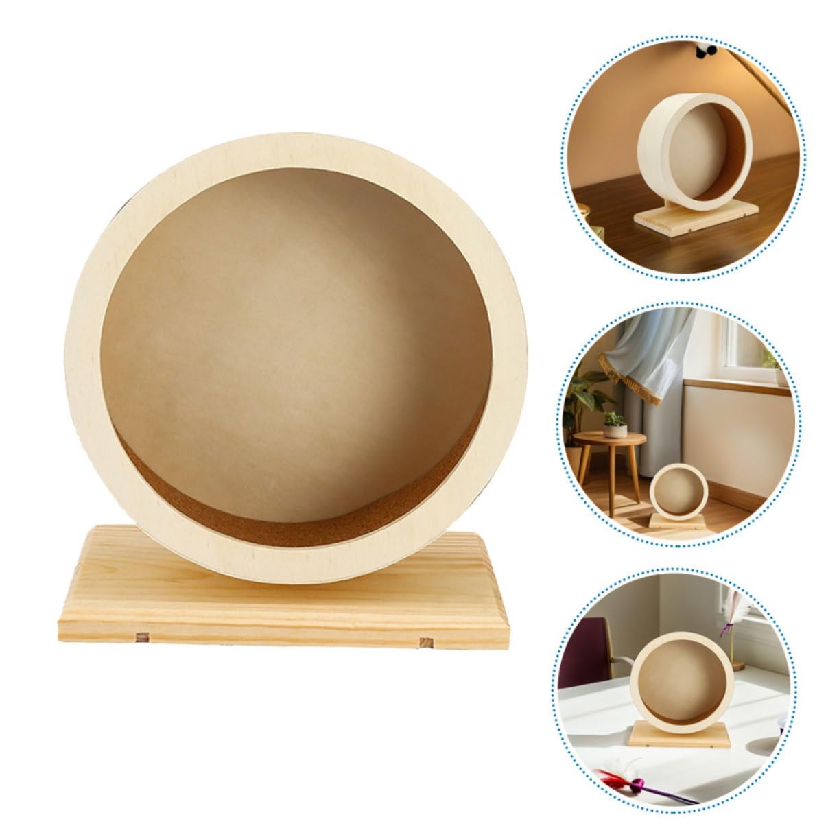 2 Piezas Rueda De De Hámster Silencioso Rueda De Hámster Súper Silenciosa Pequeña para Mascotas Beige De Madera