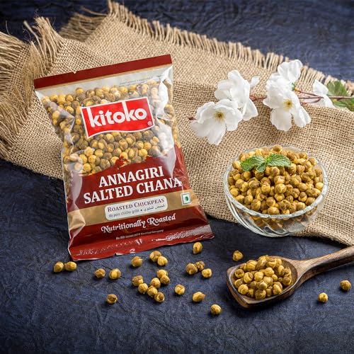 Image of KITOKO FOODS Roasted Annagiri Chana Salted (360gm), Plain Desi Chickpeas With Skin, Bhuna Chana Namkeen Snacks, Organic Khara Daria, Healthy & Gluten-Free (360gm Pack of 1)