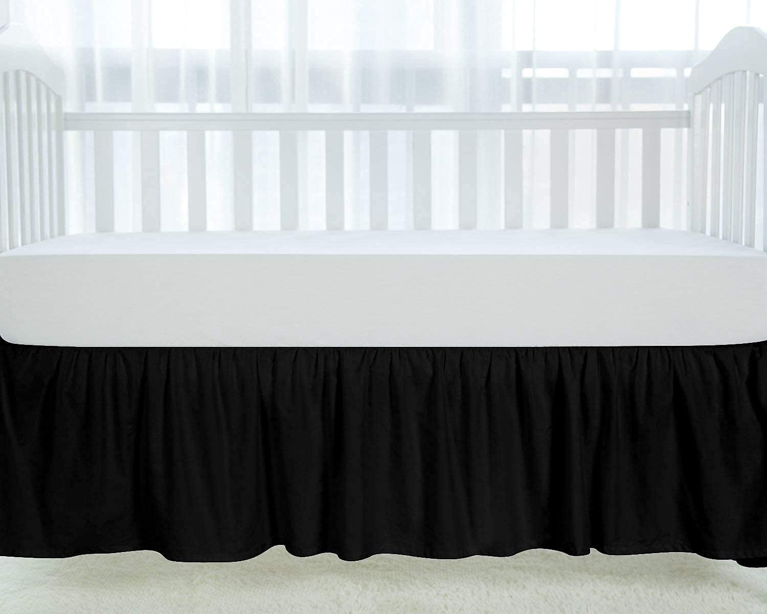 Egyptian Cotton Crib Skirt Dust Ruffle, Light Blue, Liberia Ubuy