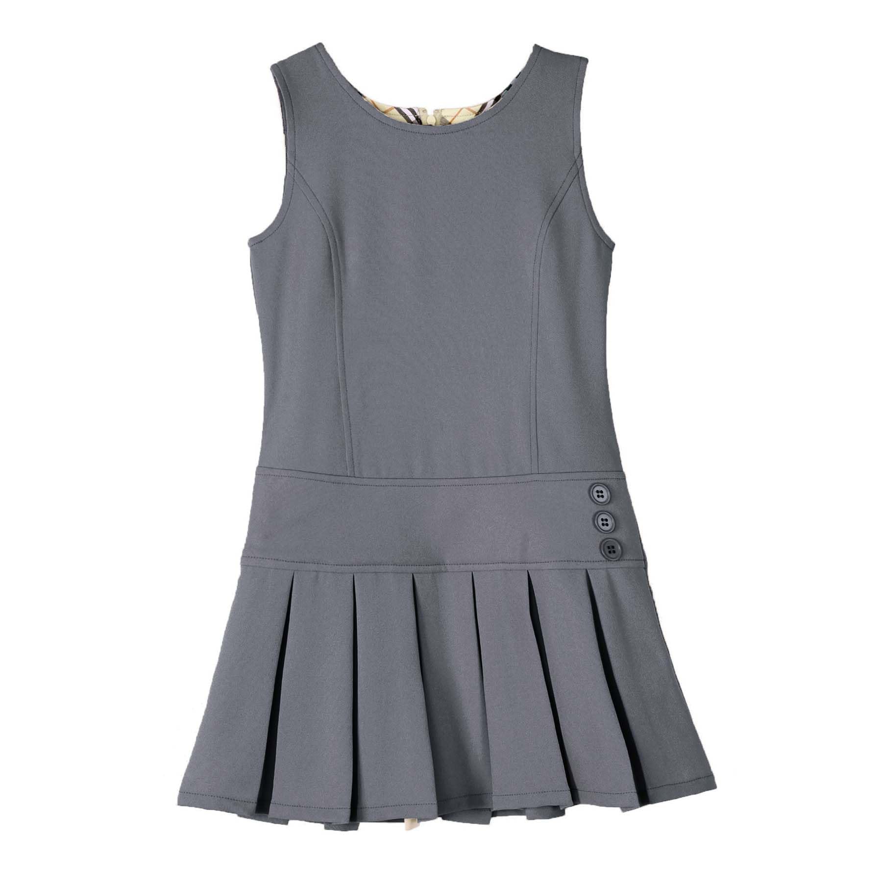 Bienzoe Niña Uniforme Escolar Poliéster elástico Plisado Vestido