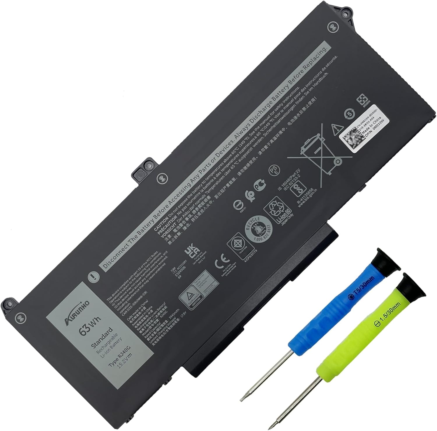 Batterie Dell Latitude 5420, 5520, Precision 3560 (Modèle RJ40G