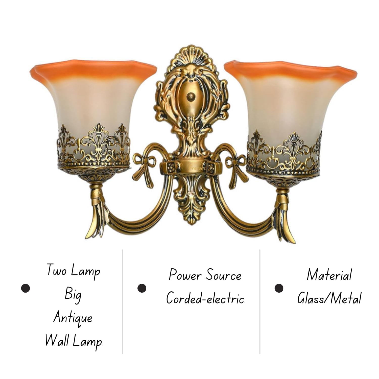 Antique Bronze Double Wall Light - Elegant Home Decor -5