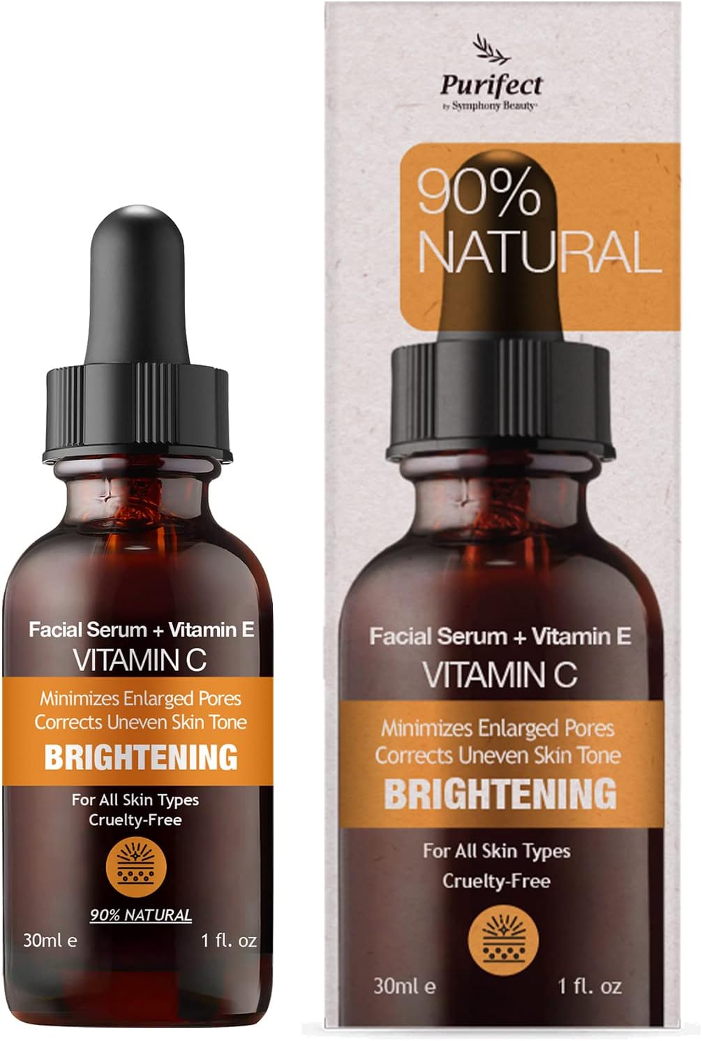 Purifect Brightening Vitamin C ad Vitamin E Facial Serum, Softens and Brightens Improving Uneven Skin Tone, 30ml