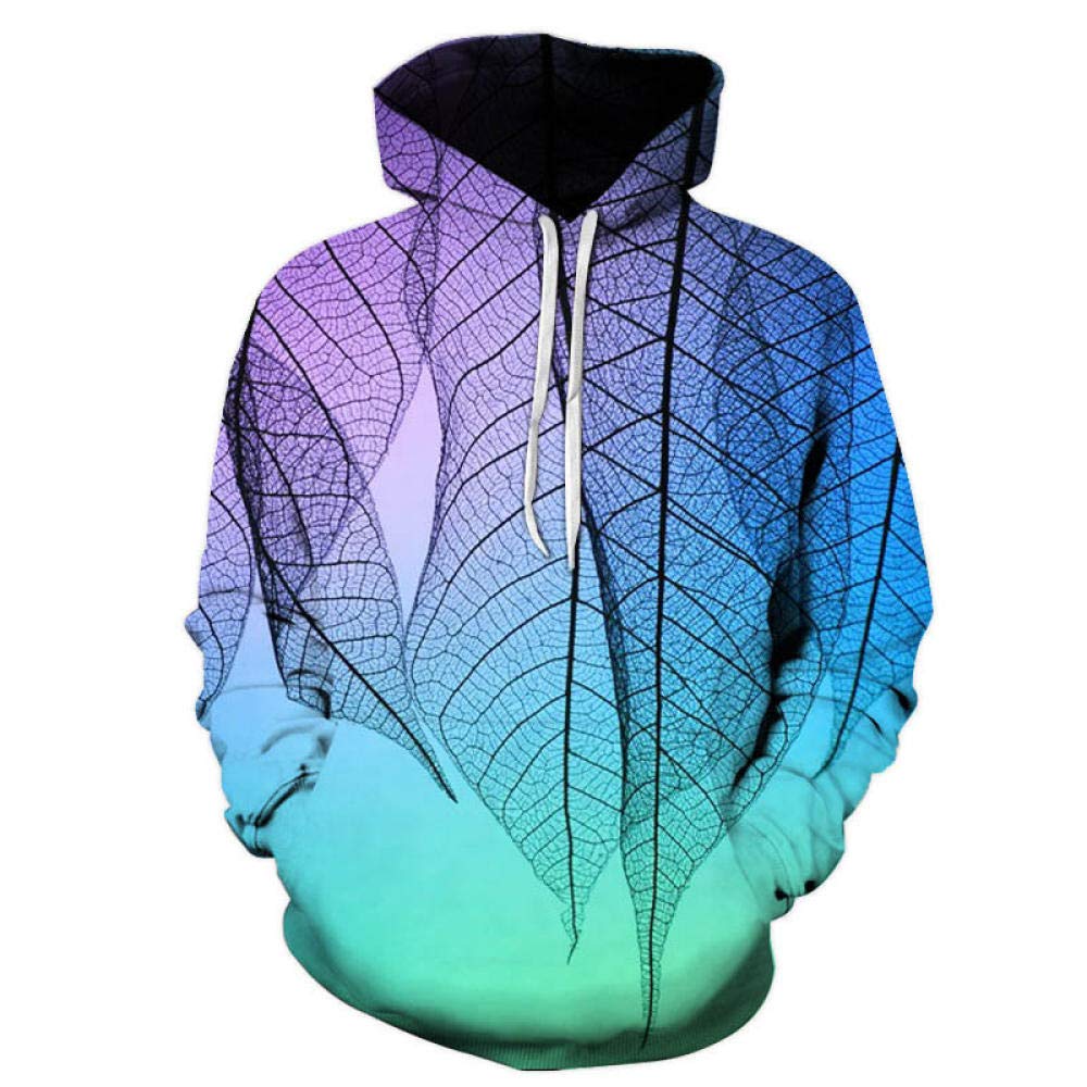 Sweat à capuche enfant 3D imprimé feuilles pulls 4-16 ans - 4