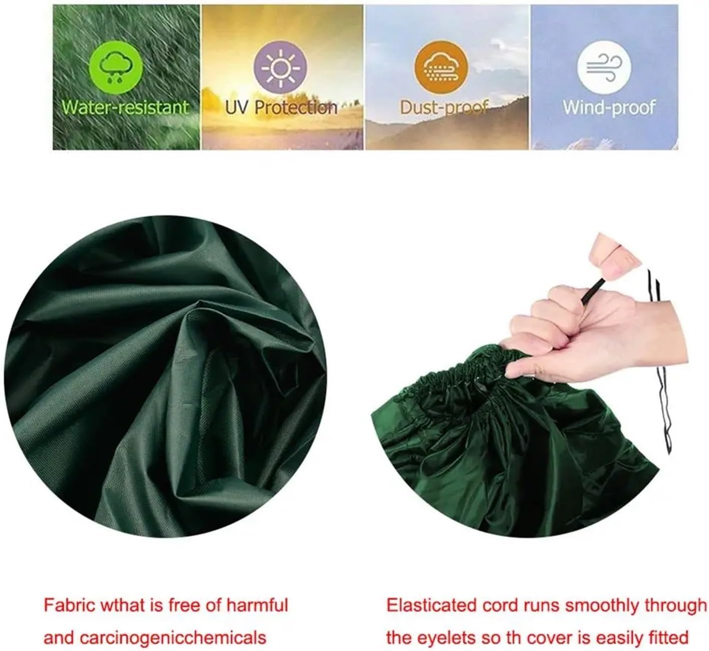 Pool Table Cover 1 Piece Outdoor Full Billiard Ball Solid Color with Drawstring Dust Cover(Green)