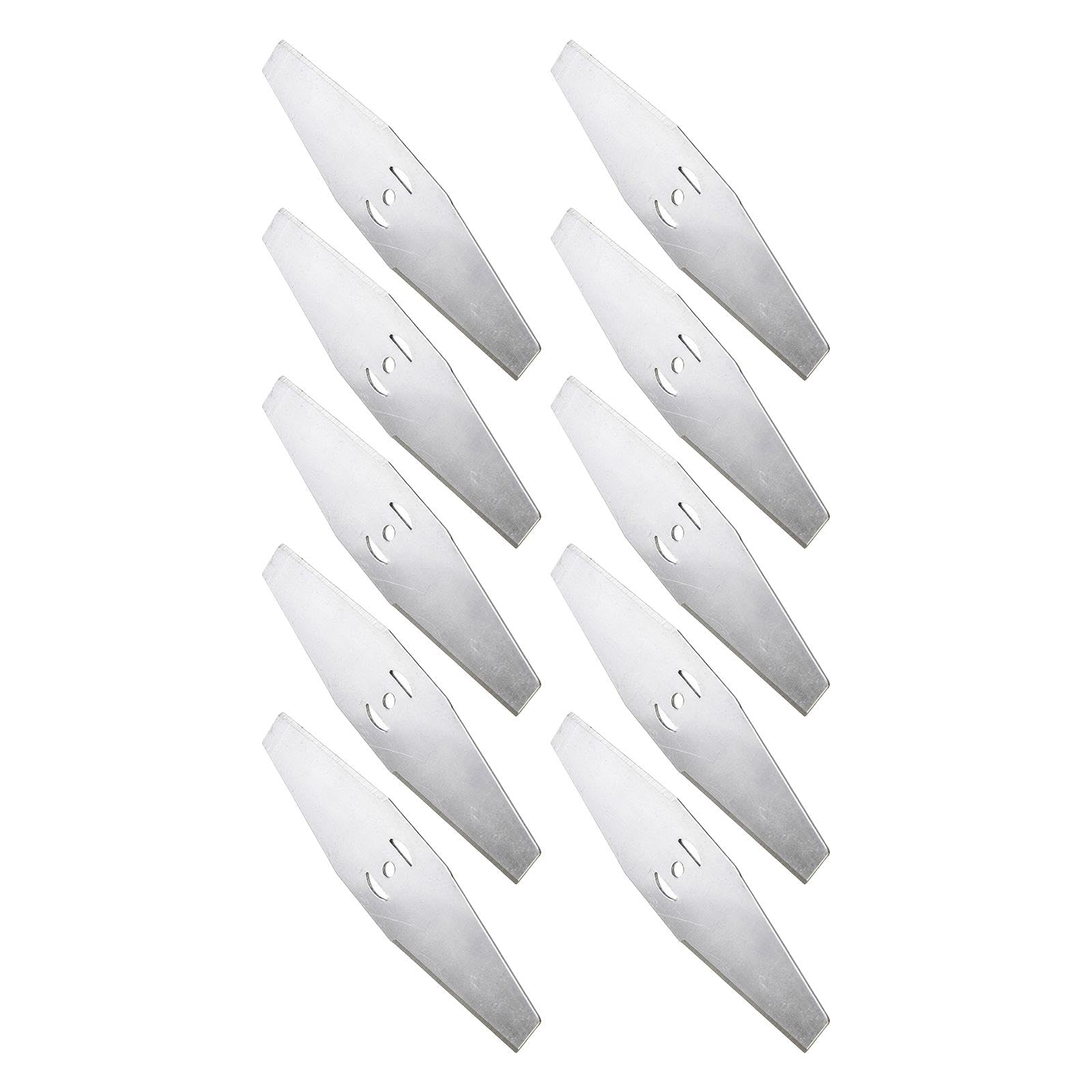 Juego de 5 cuchillas de corte de césped pulidas fuertes y pulidas, cuchillas de repuesto universales 10 piezas rectas