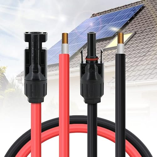 Miniatura 4 de KEDAKEJI Cable de extensión de panel solar, cable de extensión solar de 20 pies 12 AWG con conector hembra y macho adaptador de cable de panel solar