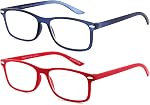 Yogo Vision Ultra Thin Lightweight Reading Glasses Men Women Stylish & Featherlight Frame With Clear Storage Case 2 Pack