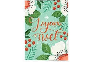 Artistic Merry Christmas Cards, Joyeux Noël by Zesti (6 Cards with Eco-Friendly...
