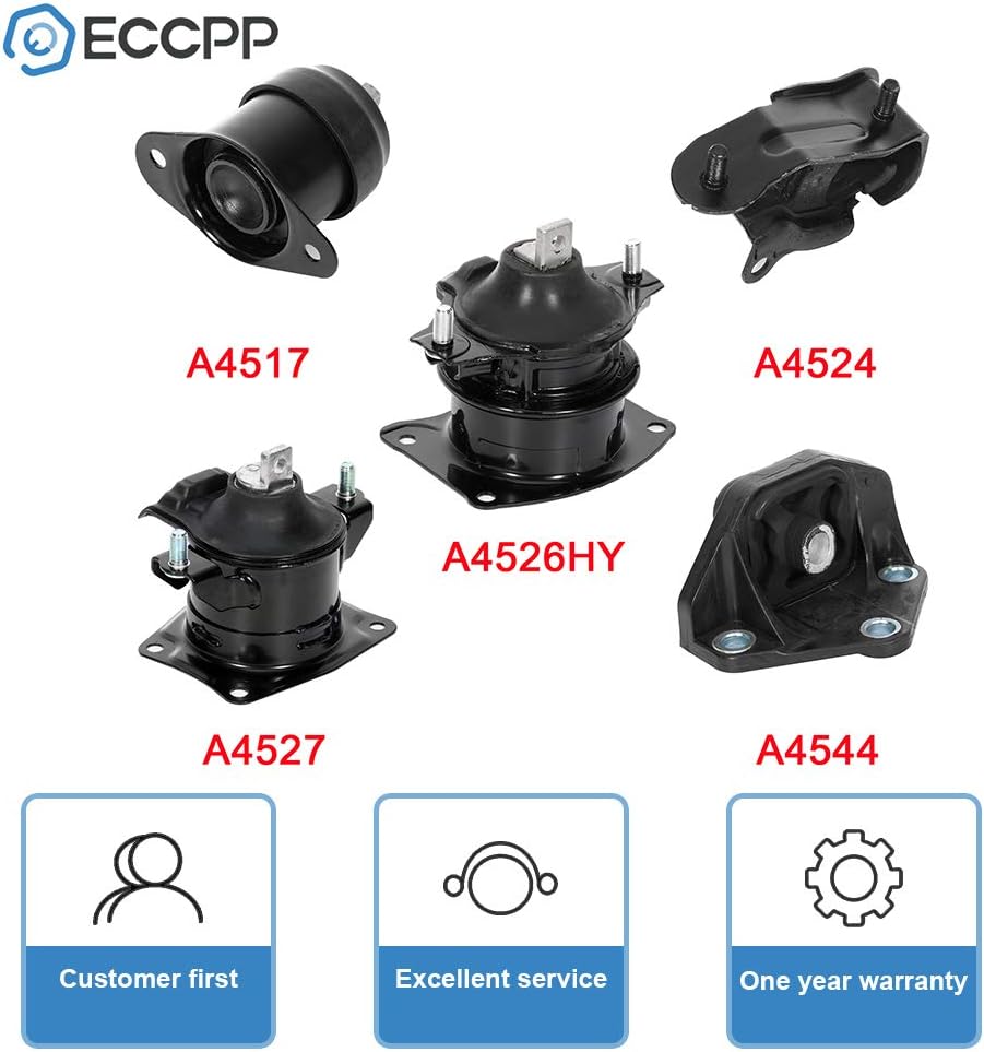 ECCPP Engine Motor and Trans Mounts A4526 A4517 A4527 A4544 A4524 Set of 5 Fit for Acura TL 2004 2005 2006 3.2L