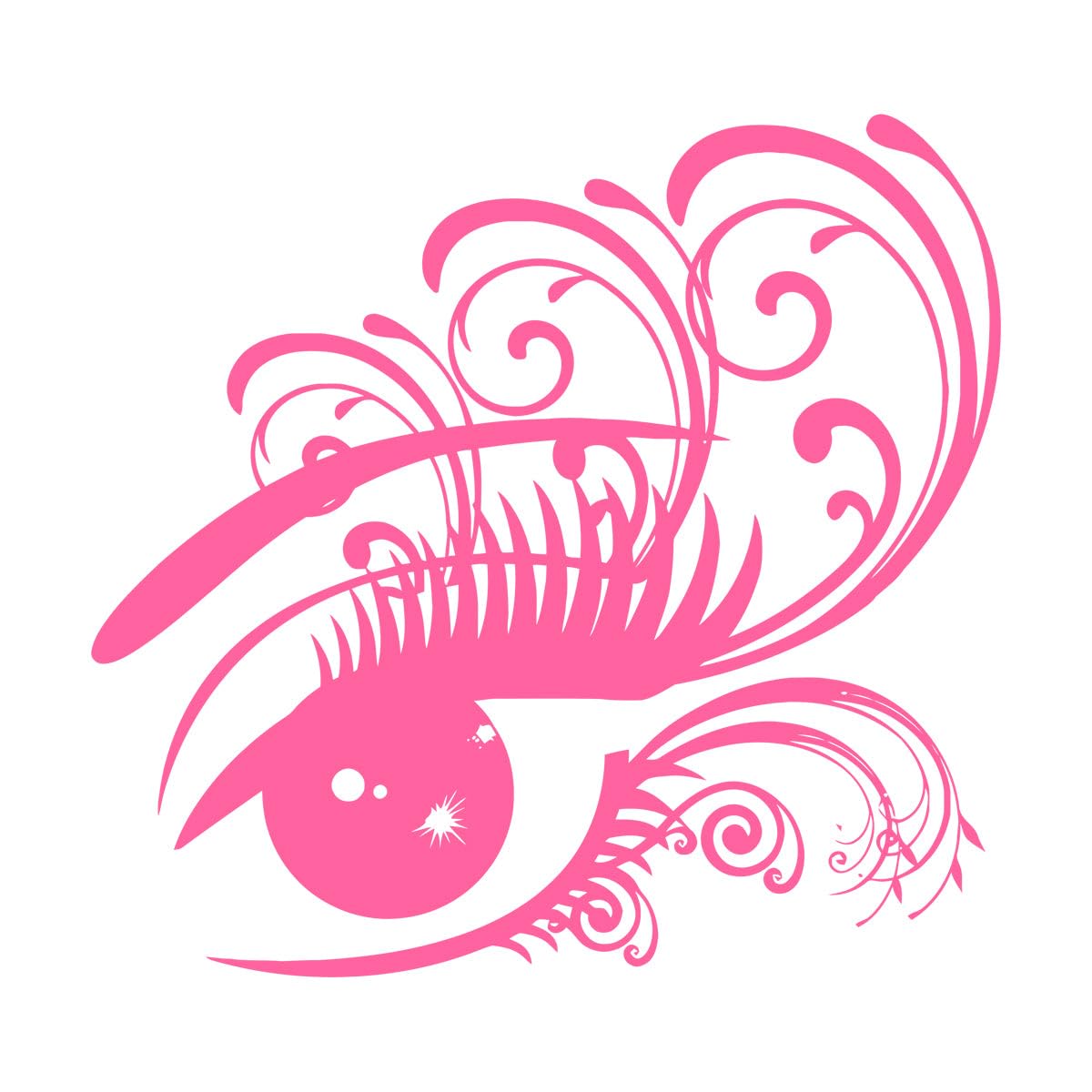 Women's Eye with Big Eyelashes Wall Stickers Beauty Salon Decor Mural Modern Girls Room Decoration Wall Decals Bedroom Small - 42x44cm โ image 1